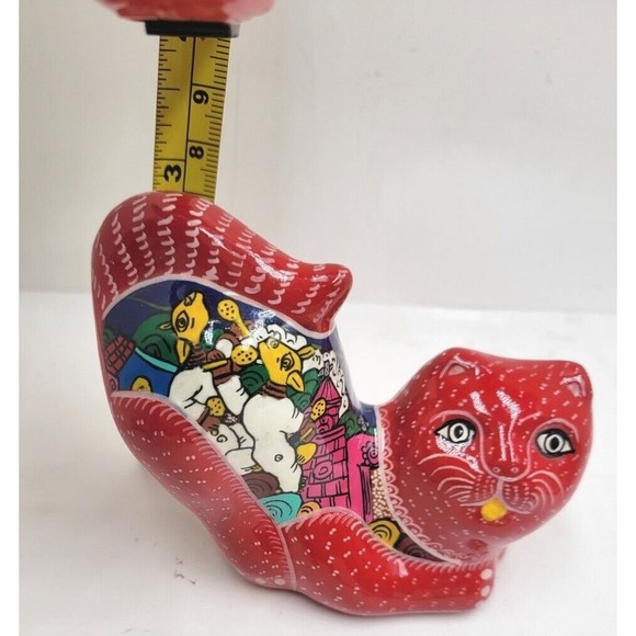 Unbranded Other - Tonala Mexican Pottery Purring Cat  Maracas Peasant Woman  Figurine Folkart